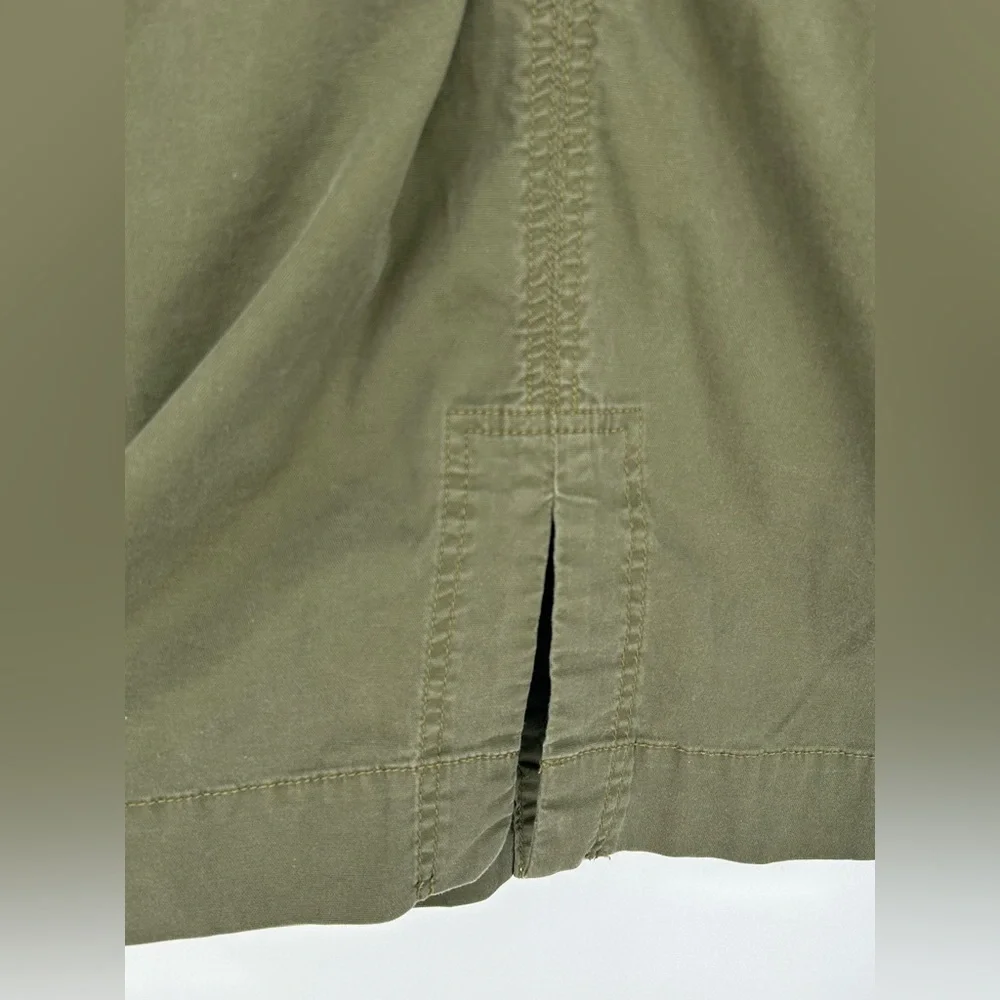 CABI Green Beige Drawstring Waist #722 Anorak Military Jacket Women's Size Small